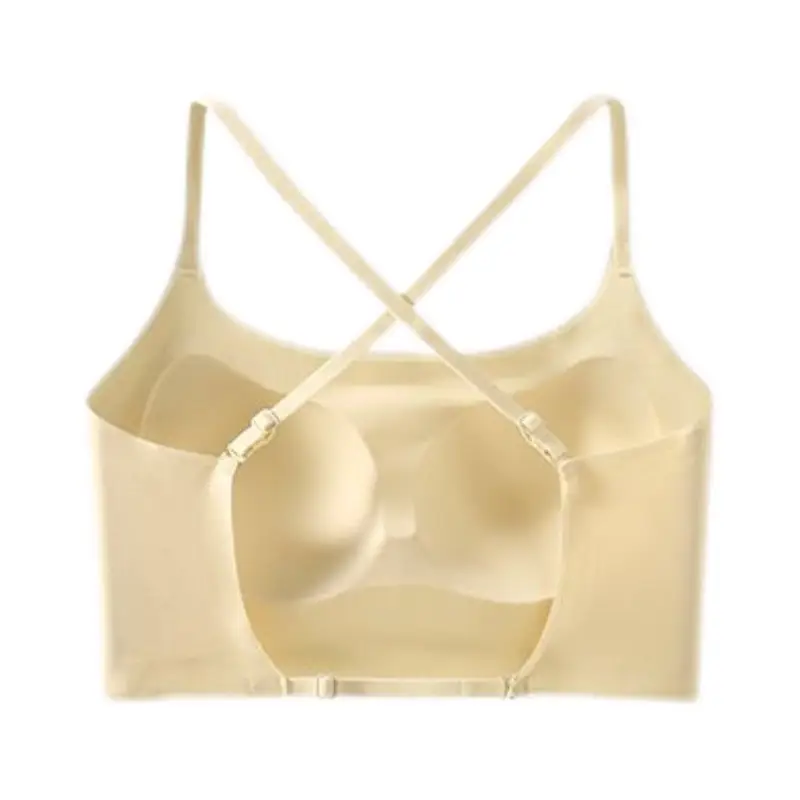 Summer Ice Silk U-Shaped Beautiful Back Bra One-piece Vest Sling Women's Tube Top Chest Wrapping Underwear Anti-running Large Chest Small