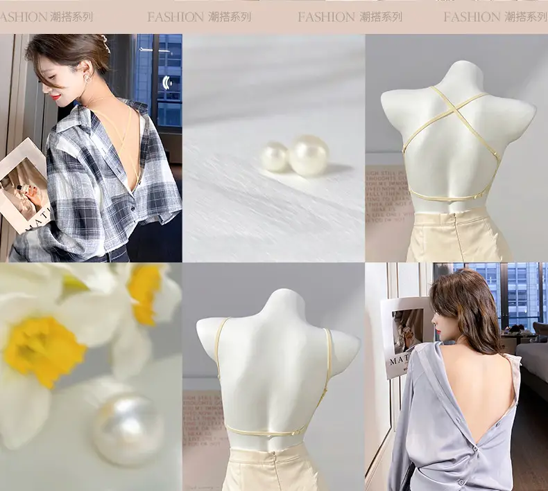 Summer Ice Silk U-Shaped Beautiful Back Bra One-piece Vest Sling Women's Tube Top Chest Wrapping Underwear Anti-running Large Chest Small — feature 15