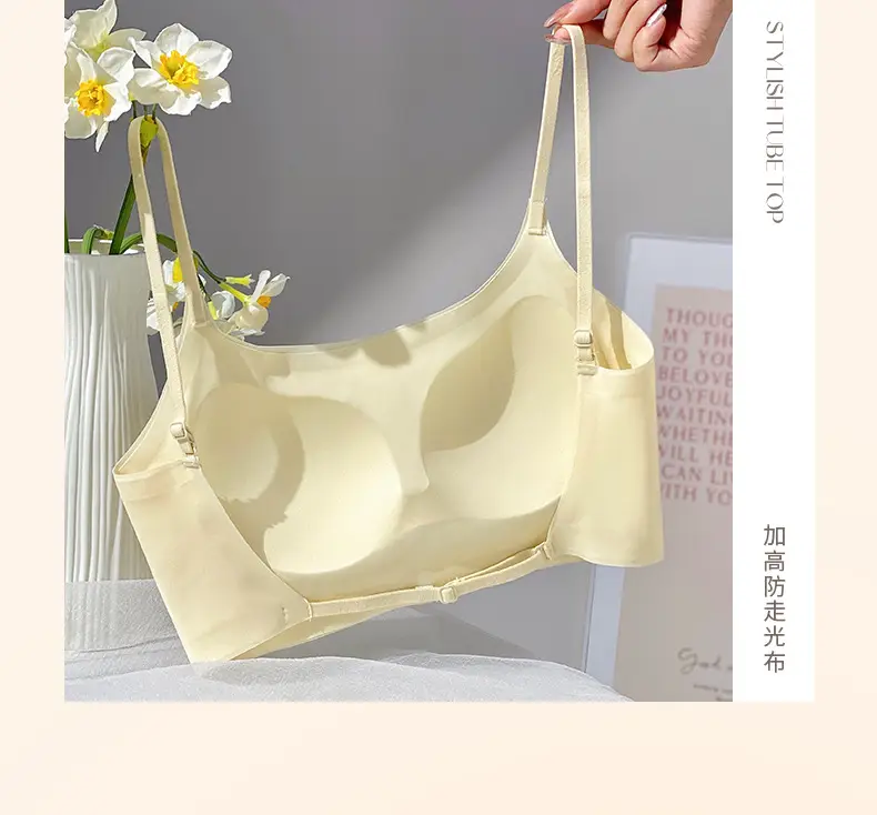 Summer Ice Silk U-Shaped Beautiful Back Bra One-piece Vest Sling Women's Tube Top Chest Wrapping Underwear Anti-running Large Chest Small — feature 4