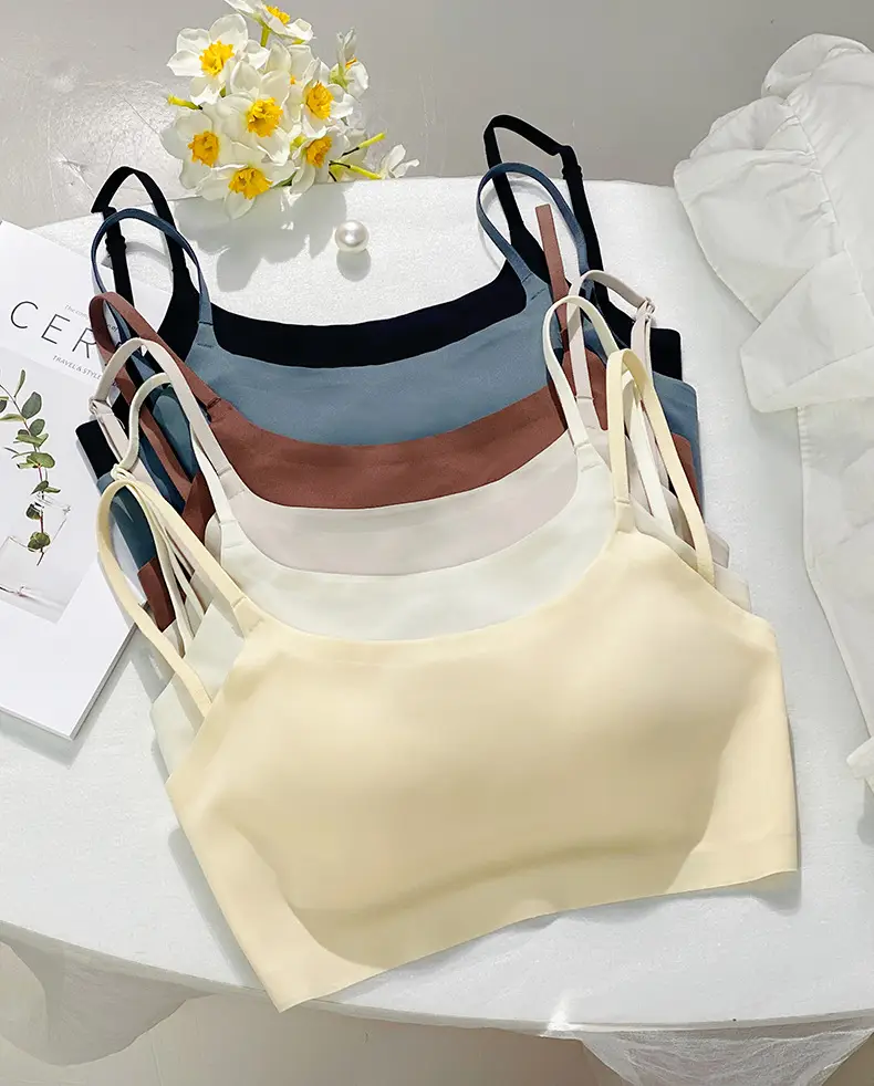 Summer Ice Silk U-Shaped Beautiful Back Bra One-piece Vest Sling Women's Tube Top Chest Wrapping Underwear Anti-running Large Chest Small — feature 41