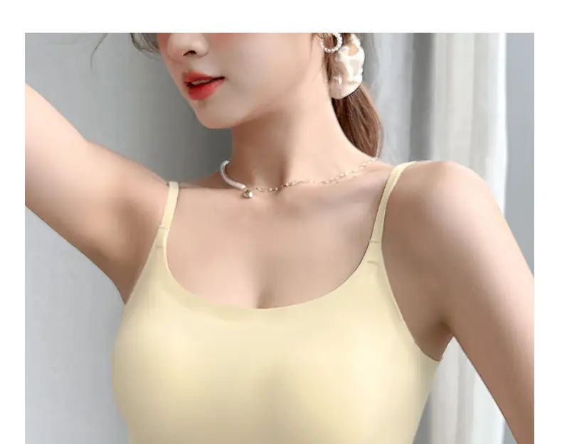 Summer Ice Silk U-Shaped Beautiful Back Bra One-piece Vest Sling Women's Tube Top Chest Wrapping Underwear Anti-running Large Chest Small — feature 49