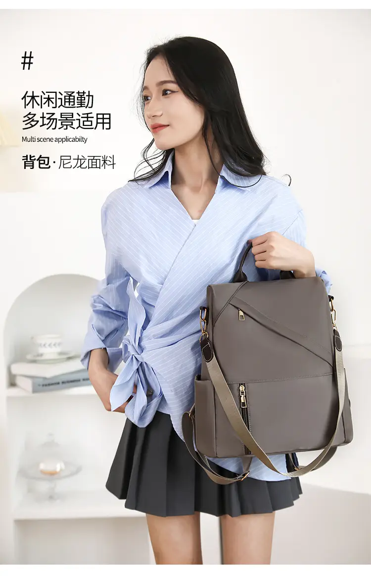 Women's Black Large Capacity Anti-Theft Backpack — feature 10