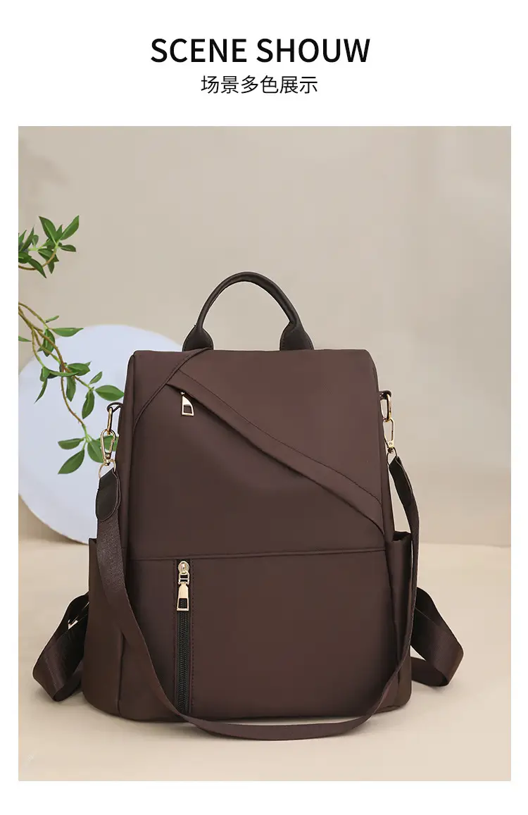 Women's Black Large Capacity Anti-Theft Backpack — feature 16