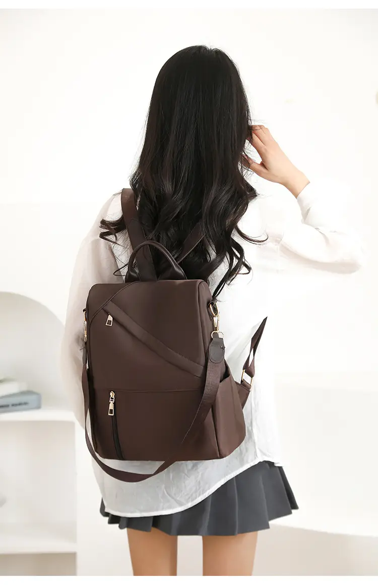Women's Black Large Capacity Anti-Theft Backpack — feature 20