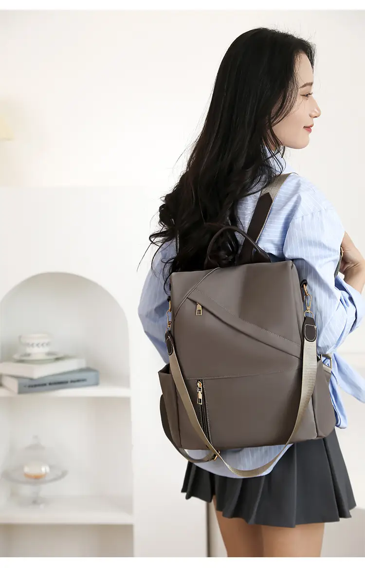 Women's Black Large Capacity Anti-Theft Backpack — feature 23