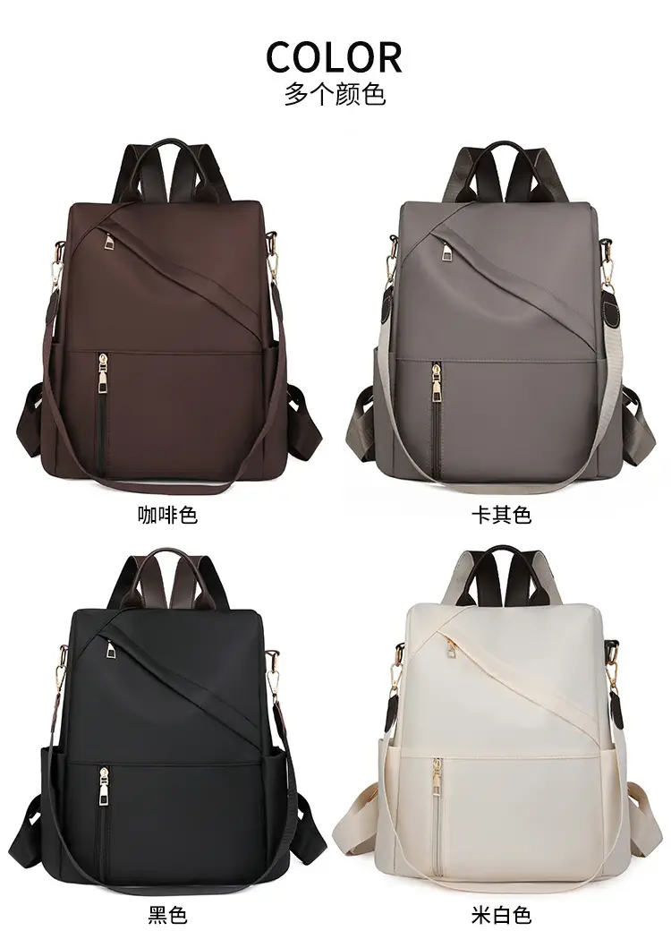 Women's Black Large Capacity Anti-Theft Backpack — feature 7