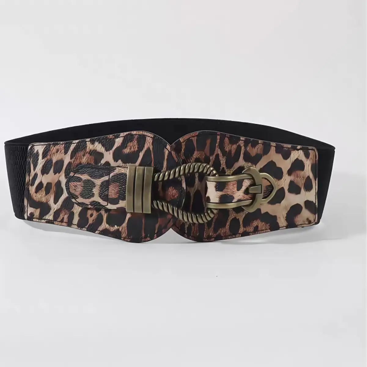 Leopard Print Wide Waist Belt for Women - Image 6