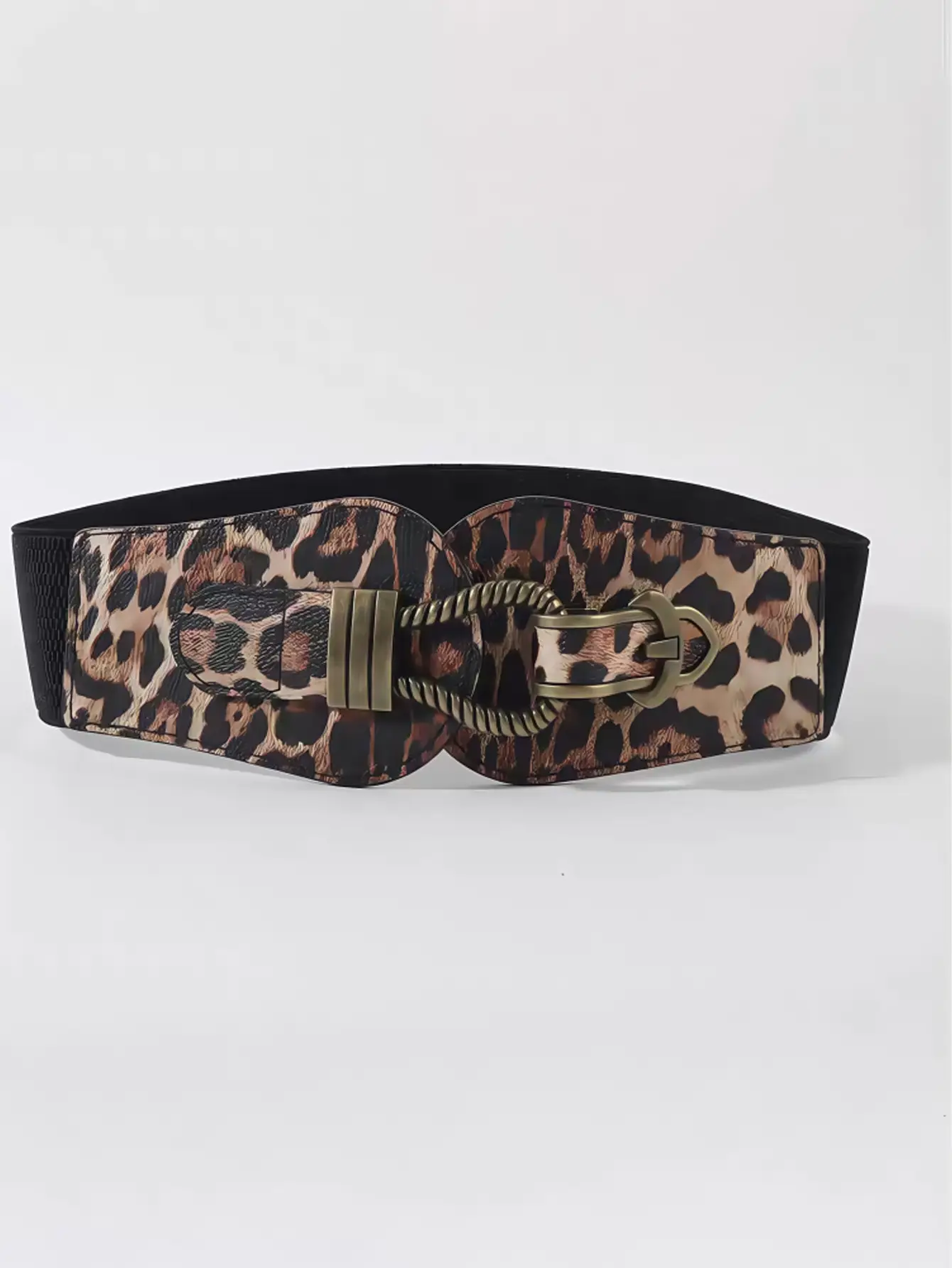 Leopard Print Wide Waist Belt for Women - Image 3