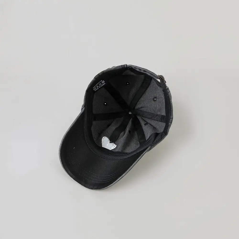 Gray Heart Embroidered Baseball Cap for Kids - Image 8