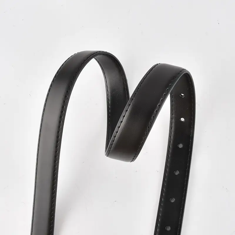 Black Genuine Leather Thin Belt for Women - Image 25