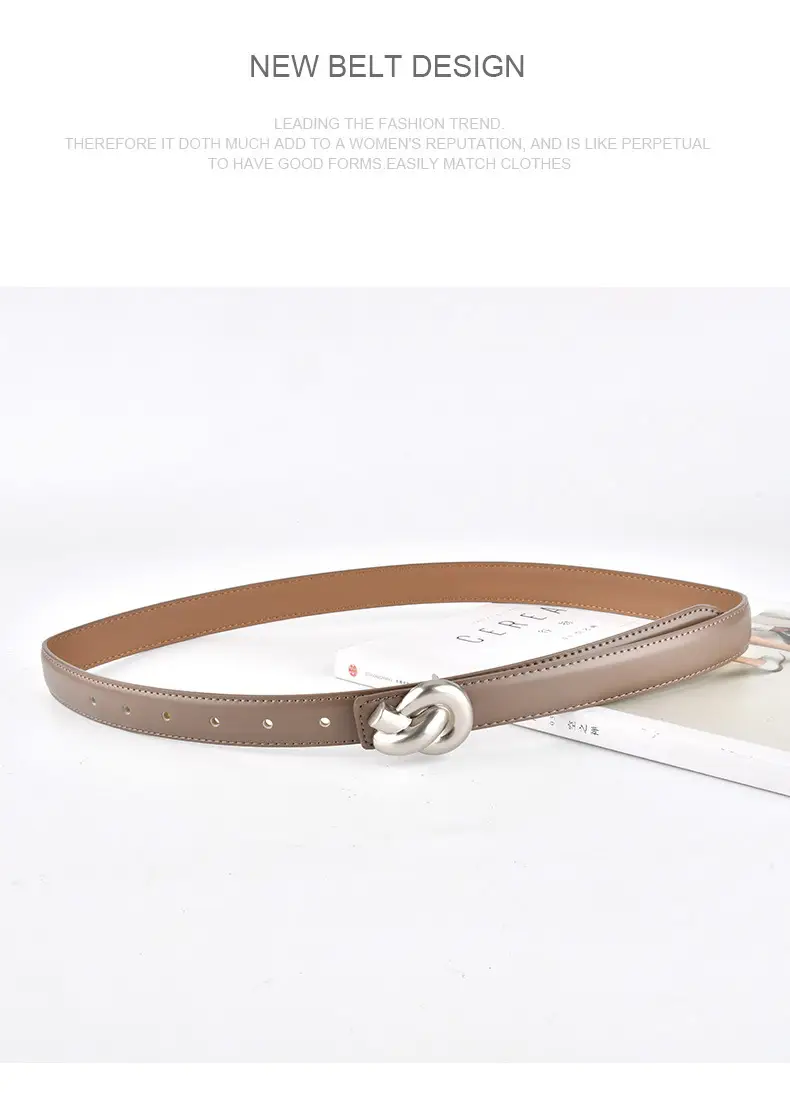 Black Genuine Leather Thin Belt for Women — feature 13