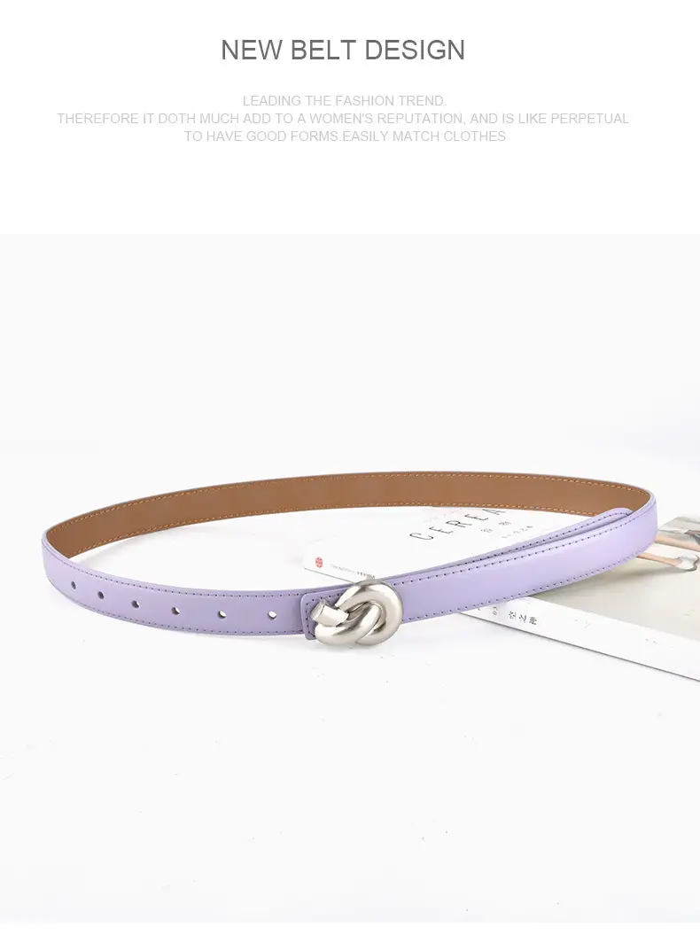 Black Genuine Leather Thin Belt for Women — feature 15