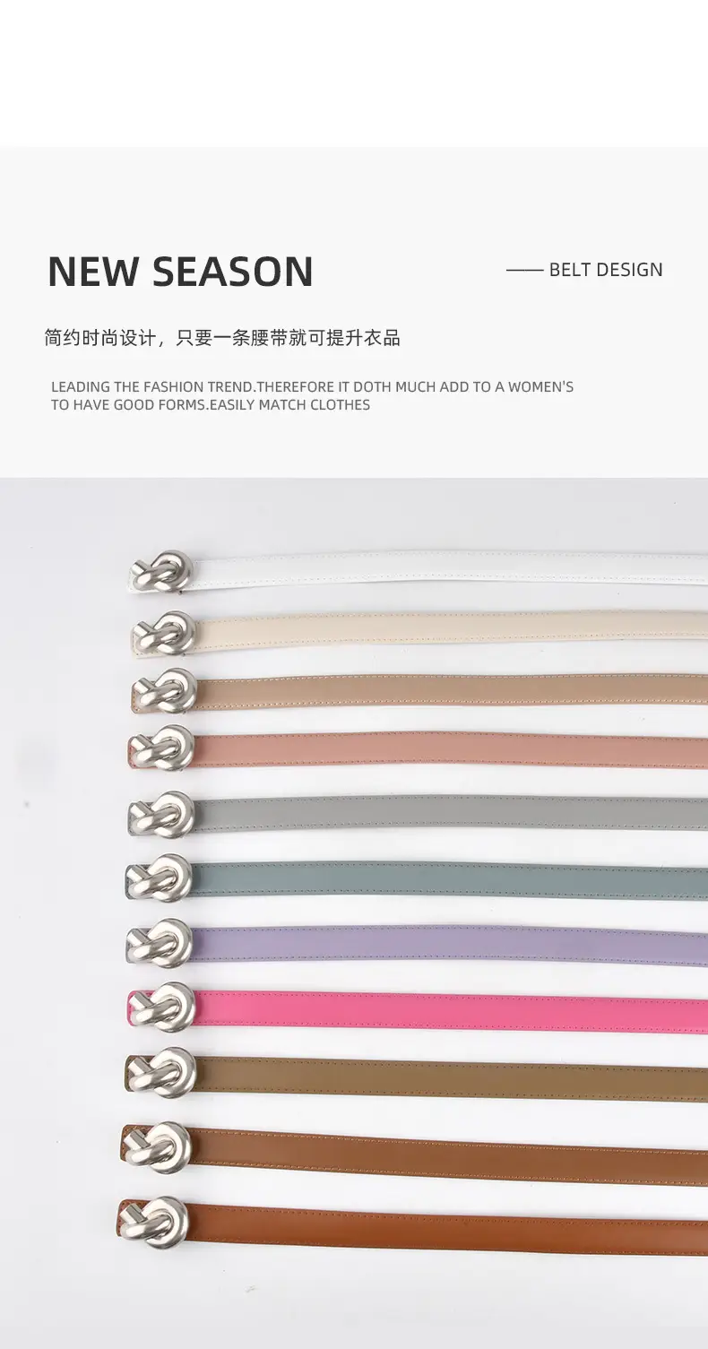 Black Genuine Leather Thin Belt for Women — feature 4