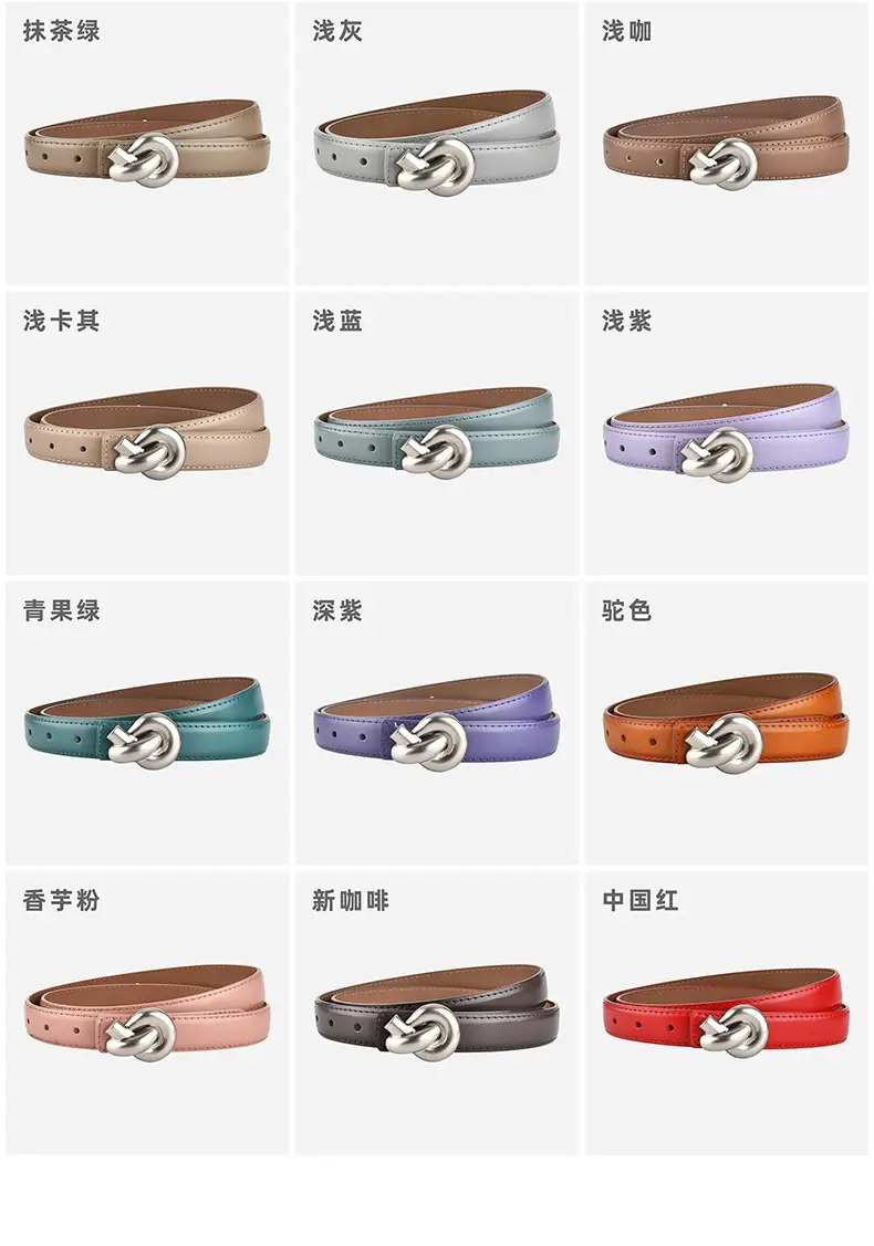 Black Genuine Leather Thin Belt for Women — feature 9