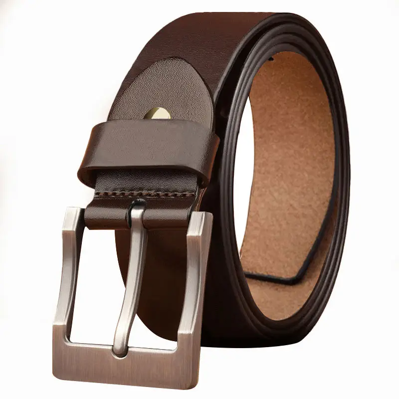 Vintage Leather Belt for Men with Pin Buckle - Image 7