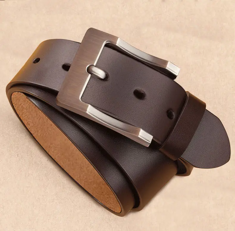 Vintage Leather Belt for Men with Pin Buckle — feature 13
