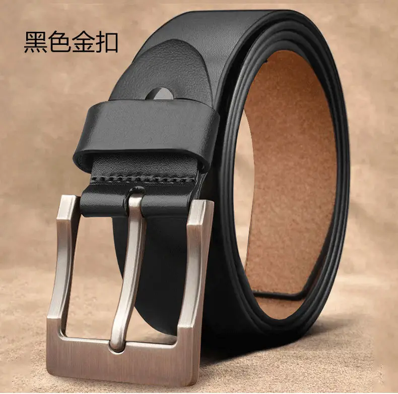 Vintage Leather Belt for Men with Pin Buckle — feature 14