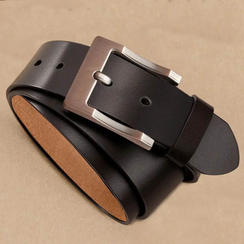 Vintage Leather Belt for Men with Pin Buckle — feature 15