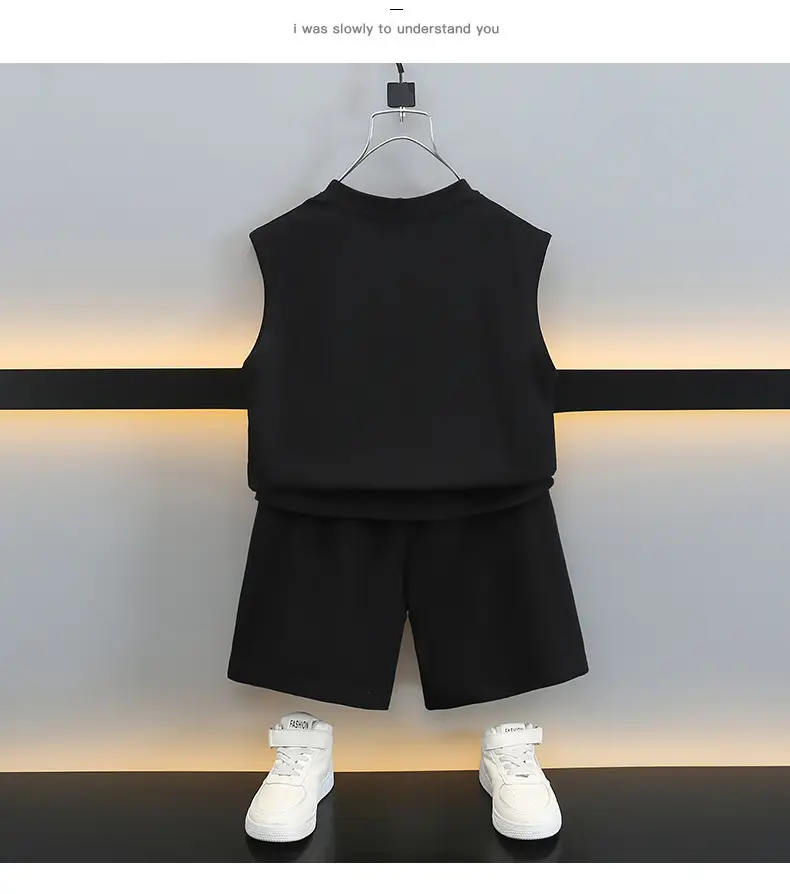 Boys Sleeveless T-Shirt Shorts Set White Graphic 2025 — feature 13