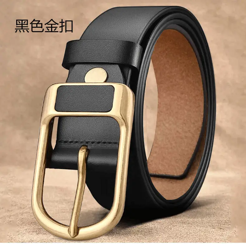 Men's Genuine Leather Belt Business Casual All-match Jeans Belt Cross-border New Retro Cowhide Pin Buckle Belt — feature 13