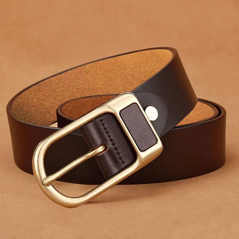 Men's Genuine Leather Belt Business Casual All-match Jeans Belt Cross-border New Retro Cowhide Pin Buckle Belt — feature 16