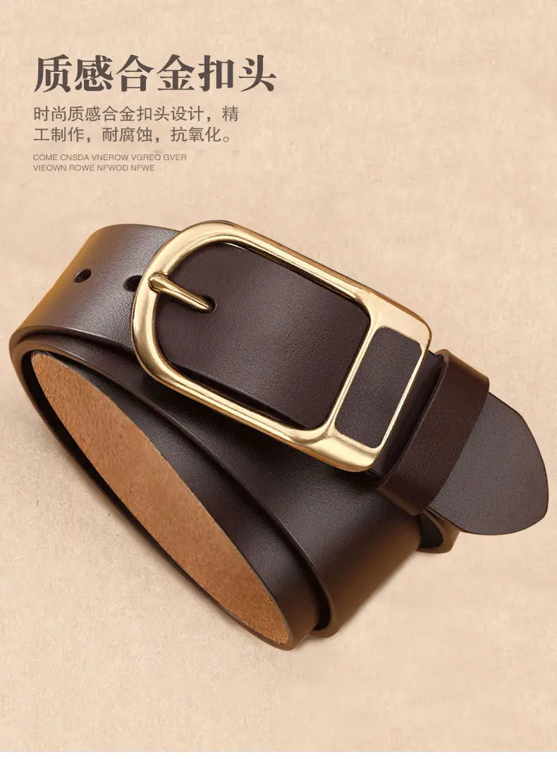 Men's Genuine Leather Belt Business Casual All-match Jeans Belt Cross-border New Retro Cowhide Pin Buckle Belt — feature 3