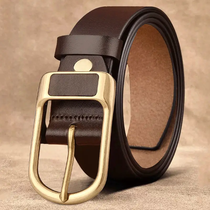 Men's Genuine Leather Belt Business Casual All-match Jeans Belt Cross-border New Retro Cowhide Pin Buckle Belt - Image 2