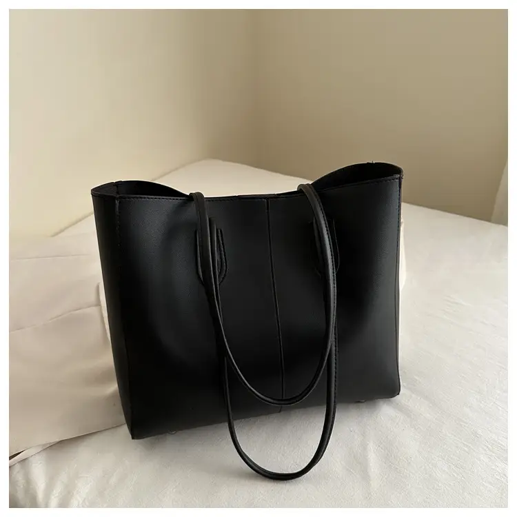 New Fashion Solid Brown Tote Bag Two-Piece Set — feature 22
