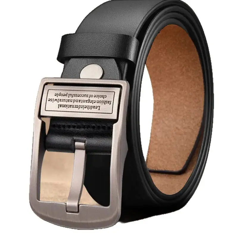 Vintage Leather Belt for Men with Pin Buckle - Image 7