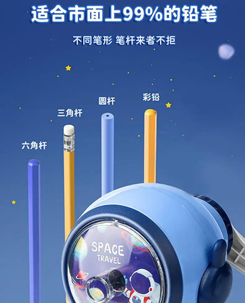 Astronaut Primary School Student Pencil Sharpener Hand Pencil Sharpener Children Pencil Sharpener Automatic Lead Durable Pencil Sharpener — feature 12