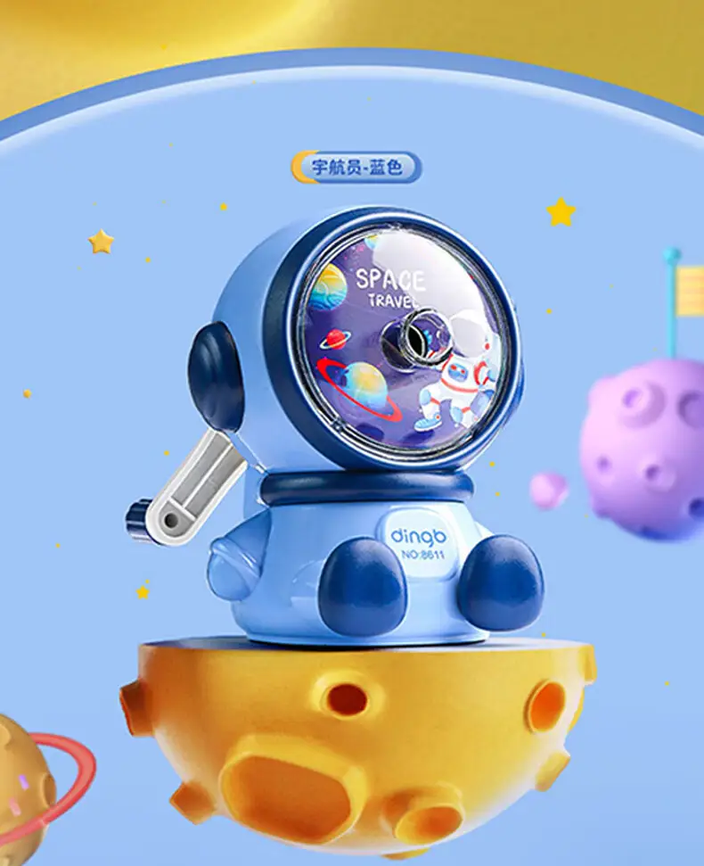 Astronaut Primary School Student Pencil Sharpener Hand Pencil Sharpener Children Pencil Sharpener Automatic Lead Durable Pencil Sharpener — feature 3