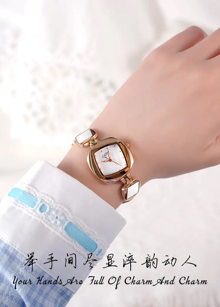 Women's Pink Pearl Quartz Watch with Diamond Bracelet — feature 2