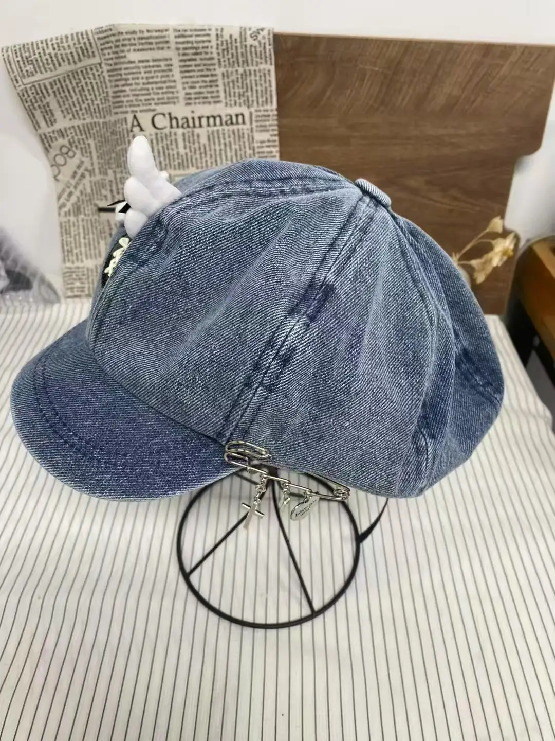 Heart Lace Denim Travel Cap with Sun Protection — feature 8