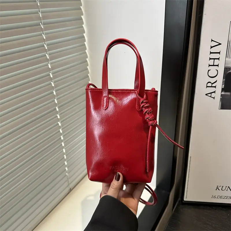 Women Silver Crossbody Bag with Handle Luggage Leather Goods - Image 3