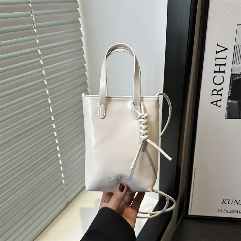 Women Silver Crossbody Bag with Handle Luggage Leather Goods - Image 5