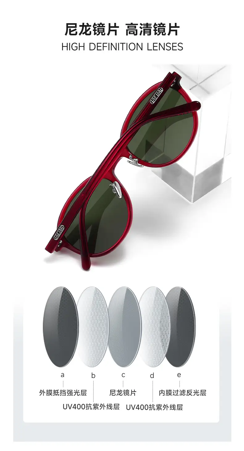 Women's Polarized Sunglasses White Frame Retro Bijou — feature 6