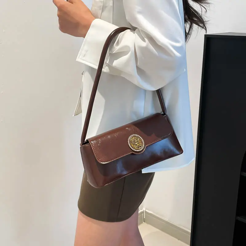 New French Style Retro Underarm Bag Women's Fashion Light Luxury Simple Hand Bag - Image 8