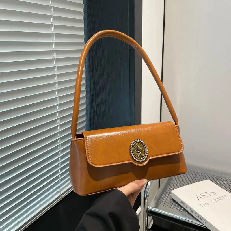 New French Style Retro Underarm Bag Women's Fashion Light Luxury Simple Hand Bag - Image 2