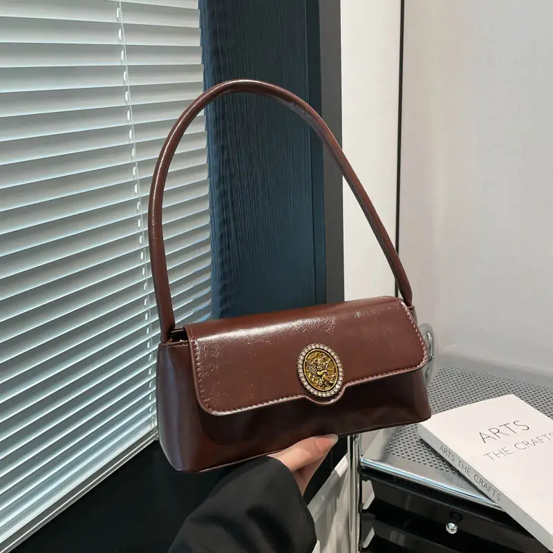 New French Style Retro Underarm Bag Women's Fashion Light Luxury Simple Hand Bag - Image 4