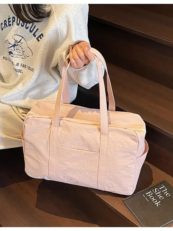 Yellow Zipper Shoulder Bag for Women Travel Shopping