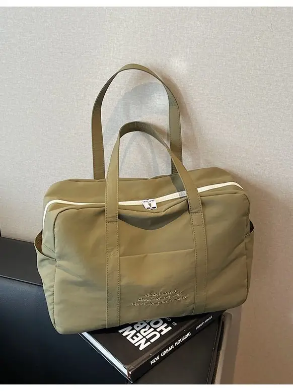 Yellow Zipper Shoulder Bag for Women Travel Shopping