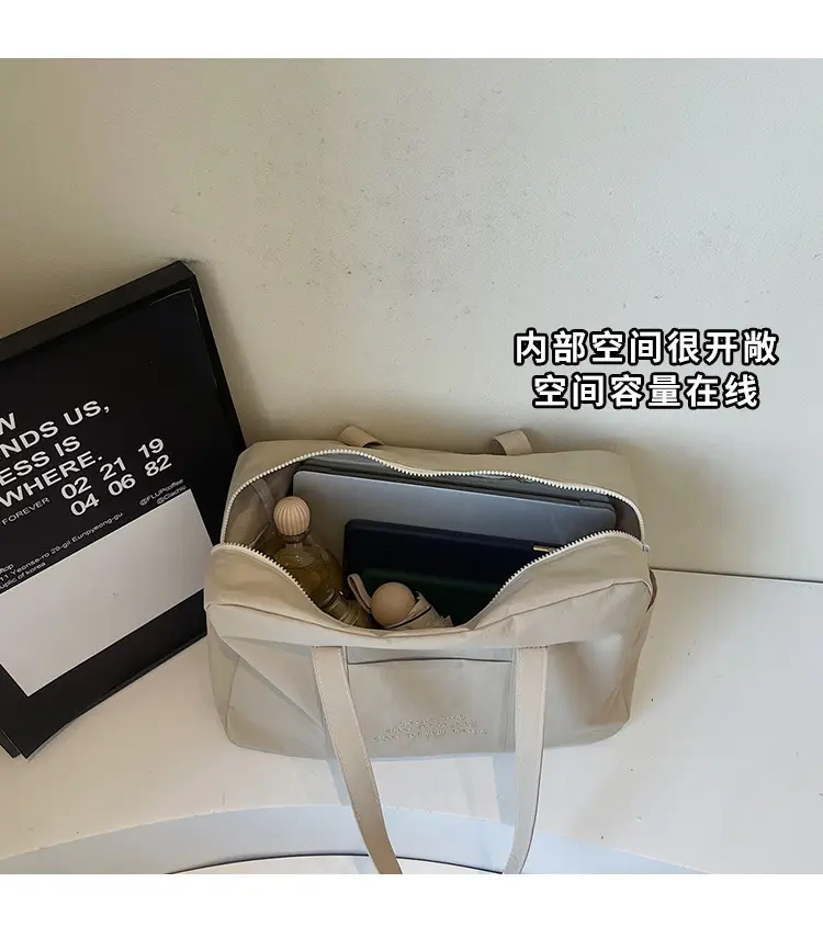 Yellow Zipper Shoulder Bag for Women Travel Shopping — feature 10