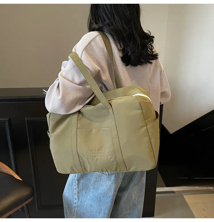Yellow Zipper Shoulder Bag for Women Travel Shopping — feature 16