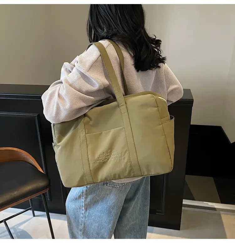 Yellow Zipper Shoulder Bag for Women Travel Shopping — feature 17