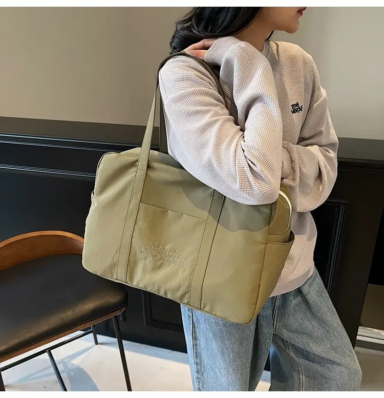 Yellow Zipper Shoulder Bag for Women Travel Shopping — feature 19