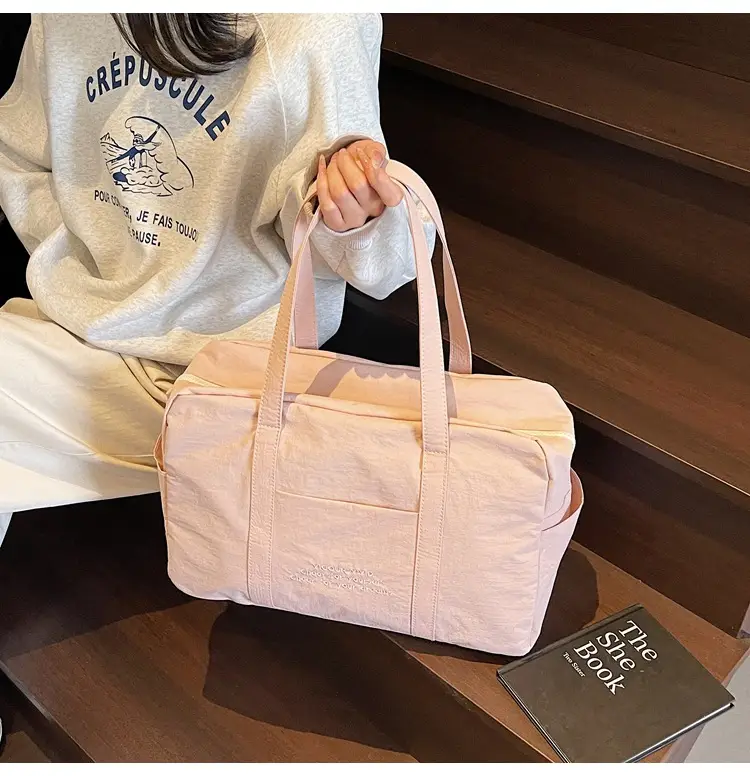 Yellow Zipper Shoulder Bag for Women Travel Shopping — feature 22