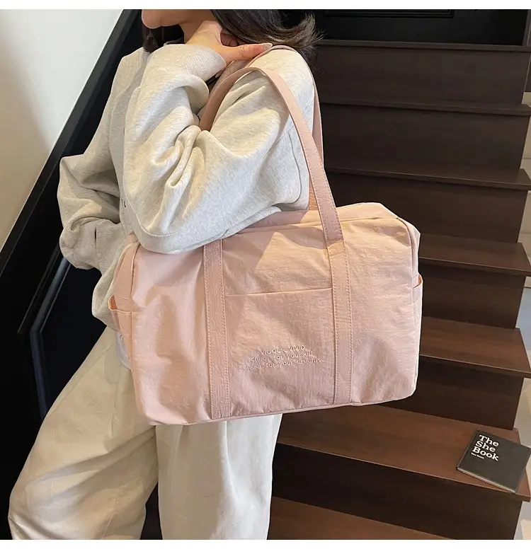 Yellow Zipper Shoulder Bag for Women Travel Shopping — feature 24