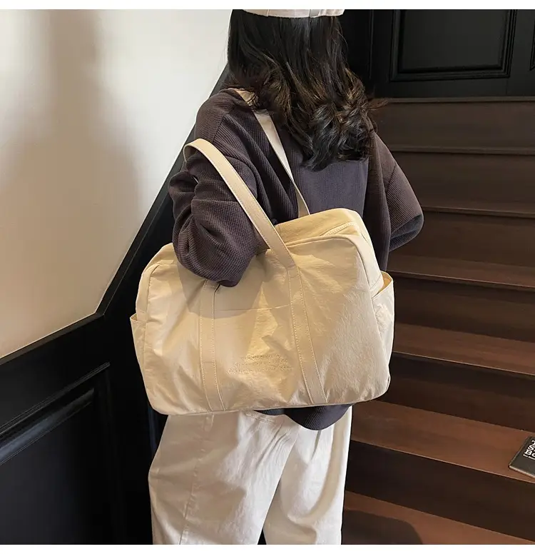 Yellow Zipper Shoulder Bag for Women Travel Shopping — feature 27