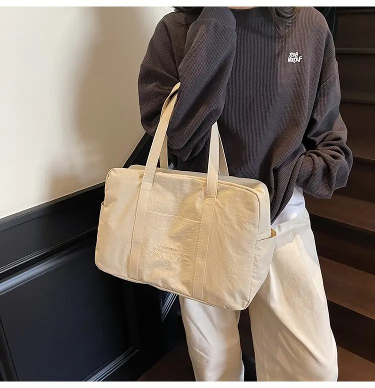 Yellow Zipper Shoulder Bag for Women Travel Shopping — feature 32