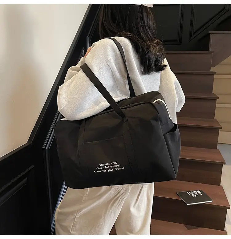 Yellow Zipper Shoulder Bag for Women Travel Shopping — feature 33